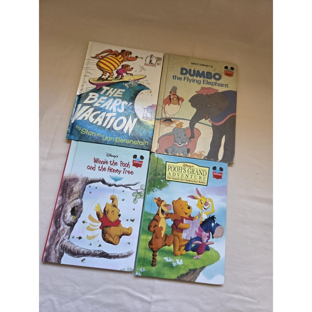 Disney Winnie Pooh Books Lot 4 Dumbo Honey Tree Grand Adventure Bears Kids